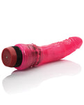 Hot Pinks Curved Jelly Vibrating 6.5" Dildo