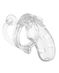 Shots Man Cage Chastity 3.5" Cock Cage W-plug Model 10 - Clear