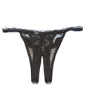 Scalloped Embroidery Crotchless Panty Black O/s