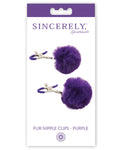 Sincerely Fur Nipple Clips - Purple