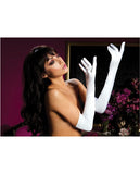 Satin Opera Length Gloves White O/s