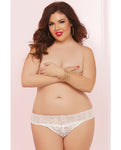 Crochet Lace Split Crotch Thong White Qn