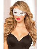 Lace Eye Mask W/satin Ribbon Ties Red O/s