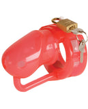 Malesation Silicone Penis Cage Large - Red/clear
