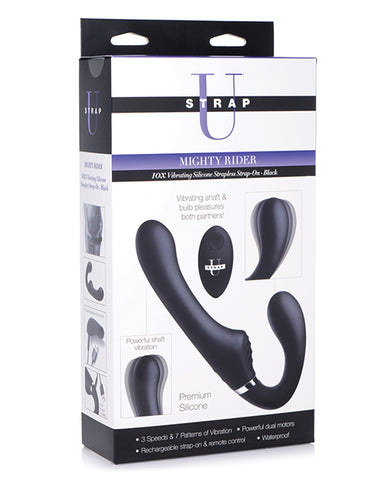 Strap U Mighty Rider 10x Vibrating Silicone Strapless Strap On