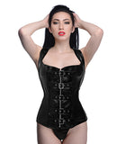 Strict Lace-up Corset Vest W/thong Black